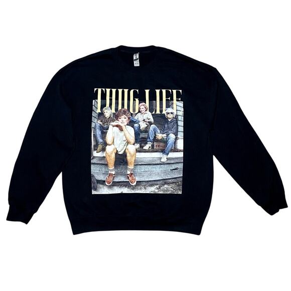Gildan Tops - Gildan Heavy Blend - Black "Thug Life" Golden Girls Sweatshirt - L